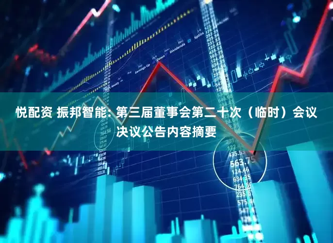 悦配资 振邦智能: 第三届董事会第二十次（临时）会议决议公告内容摘要