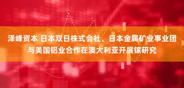 泽峰资本 日本双日株式会社、日本金属矿业事业团与美国铝业合作在澳大利亚开展镓研究
